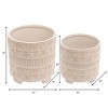 Ceramic Plant Pots with Raised Feet for Indoor and Outdoor - Perfect Pots for Garden, Patio, or Room Set of 2 - 9", 8" White - 3 of 4
