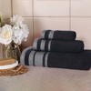 Cotton Medium Weight 3 Piece Bathroom Towel Set by Blue Nile Mills - 2 of 4