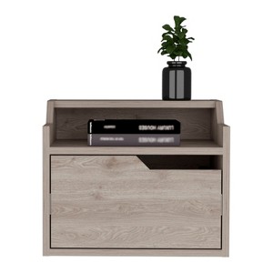 NicBex Floating Nightstand, Modern Night Stand Frame with Modern Dual-Tier Design, Wall Mounted Nightstand with Spacious Single Drawer - 1 of 4