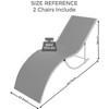 Patio Lounge Chairs Set of 2 - S-Shaped Ergonomic Design, Textilene Fabric, Aluminum Chaise Lounge for Pool, Beach, Garden - 2 of 4