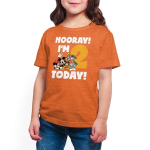 Girls' - Disney - Hooray I'm 2 Today Short Sleeve Graphic T-Shirt - 1 of 4