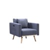 Easton 32.5" Dark Gray Linen Fabric Chair with USB Charging Ports Pockets & Pillows - 2 of 4