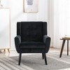 Lyngins Linen Blend Accent Chair, Upholstered Armchair with Curved Back, Modern Sofa Chair, Comfy Reading Chair for Living Room, Home Office - 2 of 4