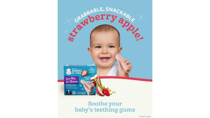 Gerber Baby Soothe N Chew Teething Sticks - Strawberry and Apple - 3.2oz, 2 of 10, play video