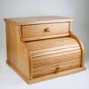 Oak Roll-Top Bread Box with Drawer - 3 of 3