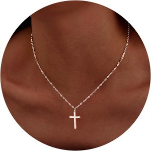 SmallRig Small Cross Pendant Necklace Gold Silver Plated Waterproof Christian Faith Jewelry - 1 of 4