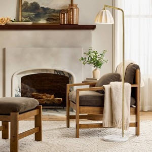 61" Fluted Ceramic Floor Lamp with Marble Base - Hearth & Hand™ with Magnolia - 1 of 4