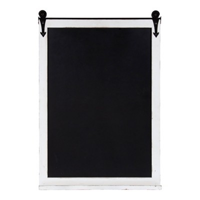 22" x 32" Cates Barn Door Wood Framed Chalkboard White - Kate and Laurel