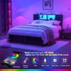Aheaplus Storage Platform Bed Frame with Charge Station and LED Light - 3 of 4