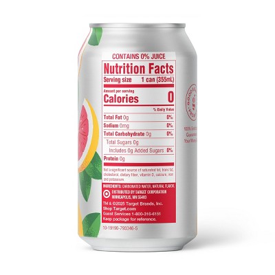 Ruby Red Grapefruit Sparkling Water Unsweetened - 12 fl oz Can Good & Gather™