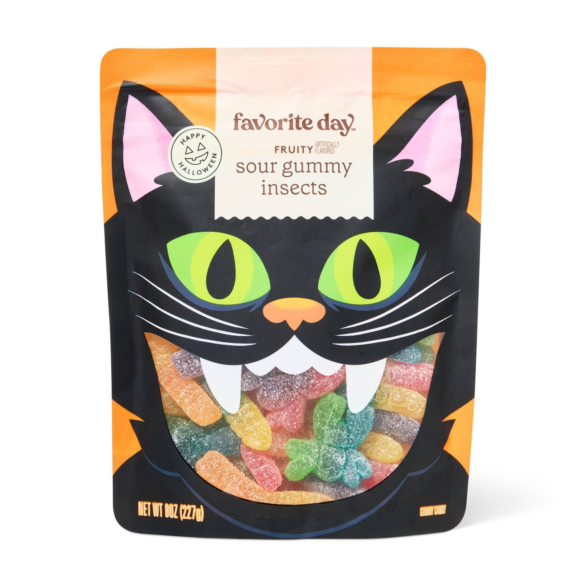 Sour Sanded Halloween Gummy Candy - Worms, Spiders and Centipedes - 8oz - Favorite Day™