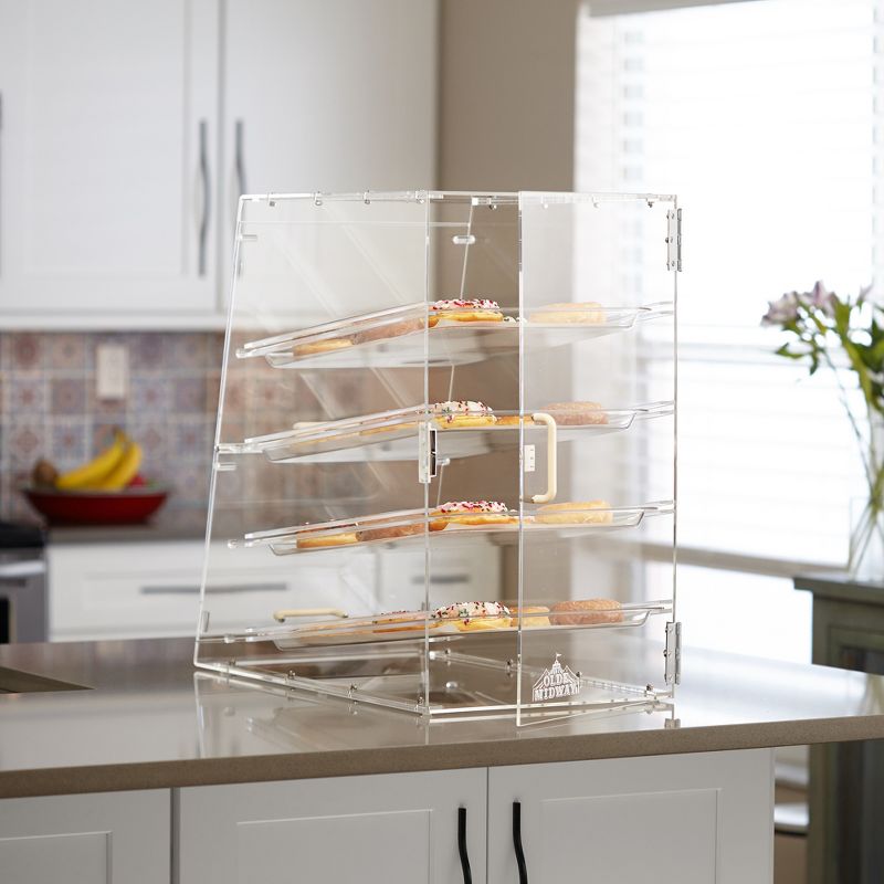 Olde Midway 4-Tier Acrylic Bakery Display Case with Trays, 3 of 8