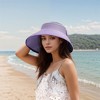 Anna-Kaci Women's Wide Brim Visor Hat with Bow Detail Adjustable Velcro Closure for Beach or Outdoor Protection - 2 of 4
