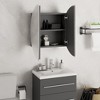 vidaXL Bathroom Cabinet with Round Mirror&LED Gray 18.5 in.x18.5 in.x6.9 in. - 4 of 4