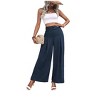 Women's Minimalist Draped Solid Color High - Waisted Wide - Leg Casual Pants, Comfortable and Stylish Trousers for Daily Wear - 4 of 4