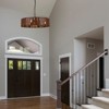 PAKOKULA Farmhouse 6-Light Black Drum Chandelier with Wooden Shade - 4 of 4