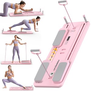 FEIERDUN 5 in 1 Folding Pilates Board, Pilates Reformer Set with 300 ...