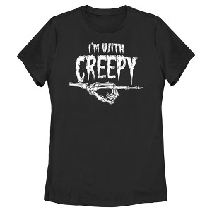 Women's Lost Gods Halloween I'm With Creepy T-Shirt - 1 of 4