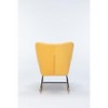 Rocking Chair Nursery,Upholstered Rocking Chair Indoor with High Backrest Glider Accent Chair,Padded Seat Nursing Chair for Bedroom,Yellow - 3 of 4