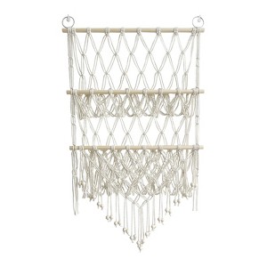 Stuffed Animal Storage Hammock Toy Hammock Net 2-layer Wood Plush Toys Holder Hanging Toy Organizer Wall Hanging Mesh Net for Nursery Play Room - 1 of 4