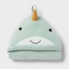 Kids' Narwhal Hooded Towel - Pillowfort™: Ocean Spray Green, Heavyweight Cotton, Terry, OEKO-TEX Certified - image 4 of 4