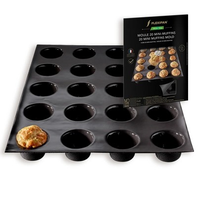 Flexipan Original 20 Mini-Muffin Mold, Non-Stick, Handcrafted in France, Trusted by Chefs, Food Safe Certified