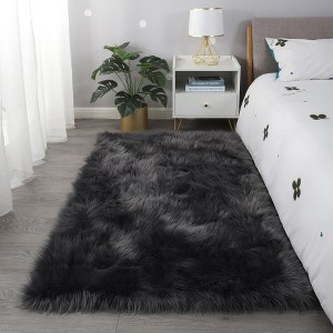 "Cozy Collection" Ultra Soft Fluffy Faux Fur Sheepskin Area Rug - 1 of 4