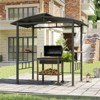 Costway 8' X 5' Hardtop Grill Gazebo with  Vented Polycarbonate Roof Side Shelves Hooks - 2 of 4