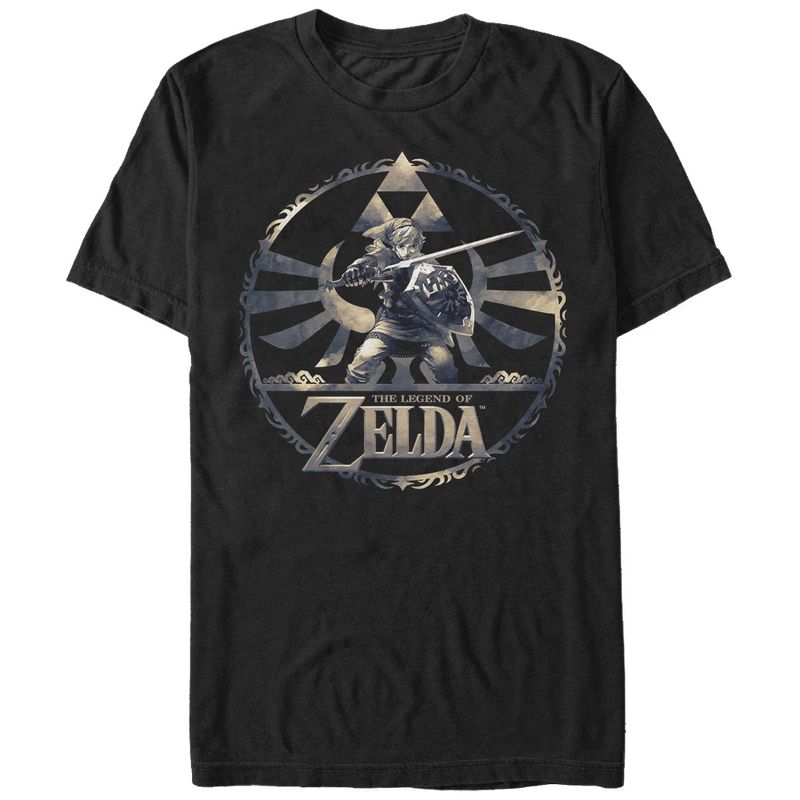 Men's Nintendo Legend of Zelda Link Circle Pattern T-Shirt, 1 of 5