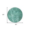 Teal Blue Ikat Washable Indoor Outdoor Area Rug - 3 of 4