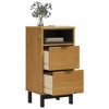 vidaXL Bedside Cabinet FLAM 15.7 in.x13.8 in.x31.5 in. Solid Wood Pine - 3 of 4