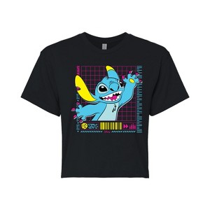 Women's - Lilo and Stitch - Character Grid Cropped Graphic T-Shirt - 1 of 4
