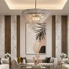 48in 6-Lights 4-Tier Large Oval Clear Glass Kitchen Island Chandelier - 3 of 4