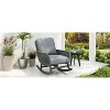 Okak 15" Contemporary Wiker Rocking Chair Patio Accent Chair with 4" Polyester Cushion,Set of 1/2,Recliner Chair for Porch,Backyard,300lbs Max - 2 of 4
