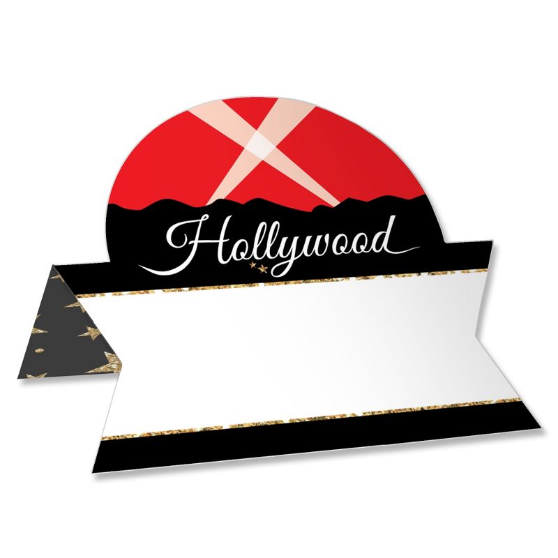 Big Dot of Happiness Red Carpet Hollywood - Movie Night Party Tent Buffet Card - Table Setting Name Place Cards - Set of 24, 1 of 9