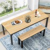 Lirago Rectangle Office Dining Table 78.7" Large Desktop Sturdy MDF Board Heavy Duty Iron Pipe Legs Industrial Style Brown - 3 of 4