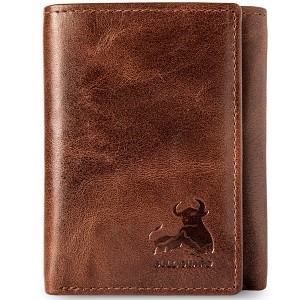 Best Leather Men's RFID Trifold Wallet With ID Great Outdoor Wallet - 1 of 4