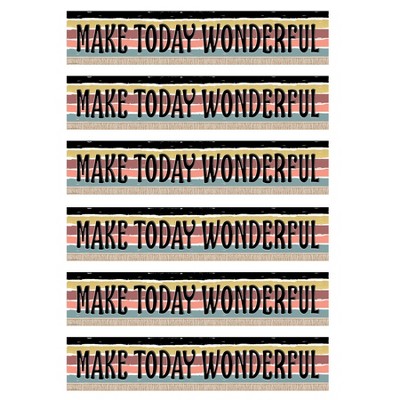 Teacher Created Resources® Wonderfully Wild Make Today Wonderful Banner, 8" x 39", Pack of 6