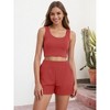 ATHLECHIC Onfers Women Ribbed Knit Crop Tank Tops Short Sets with Pockets Travel Outfits 2 Pcs - 2 of 4