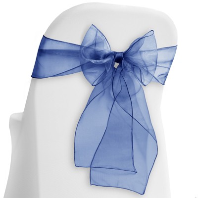 Lann's Linens 100-Pack Elegant Organza Chair Cover Sashes for Wedding, Banquet