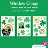 Big Dot of Happiness St. Patrick’s Day Window Clings, Reusable Holiday Window Sticker, Pot of Gold & Shamrock Decals, St. Paddy's Static Clings - 3 of 4