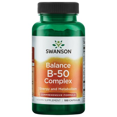 Swanson Balance B-50 Complex, Promotes Energy & Overall Wellness (100 Vegan Capsules).
