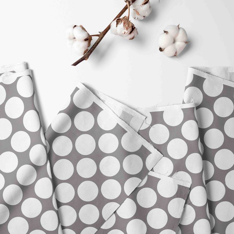 Bacati - Large Dots Crib/Toddler Bed Skirt - Gray, 2 of 5