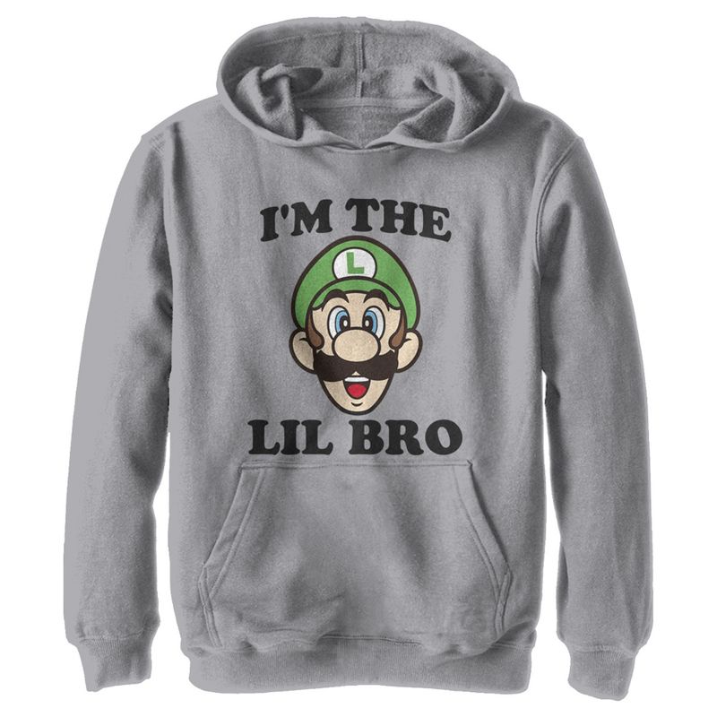 Boy's Nintendo Luigi Little Brother Pull Over Hoodie, 1 of 4