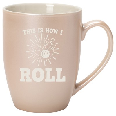 100 North White and Precious Pearl Metallic Finish, 10 Ounce, Comfortably Fits Your Hands, New Bone China Coffee Tea Cup Mug, This Is How I Roll