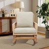 Hrinhom 24.8"W Patio Accent Rocking Chair With Cushions, Outdoor Wood Armchair For Balcony - 2 of 4