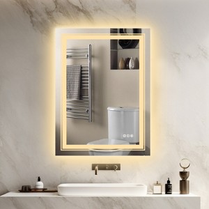 20-55in Oversize Led Dual Illuminated Bathroom Mirror Wall Mounted Antifog Vanity Mirror, Wall Decor Mirror - 1 of 4