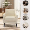 2PCS Accent Chair, Mid Century Modern Armchair Comfy Upholstered Reading Accent Chairs,Single Sofa Chair With Wood Legs & Thicker Seat Cushion - 2 of 4