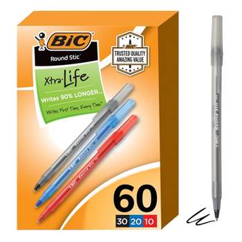 BIC Soft Feel Retractable Ballpoint Pen Fine Pnt .8 mm Black 2 Dozen  (SCSF11-BK)
