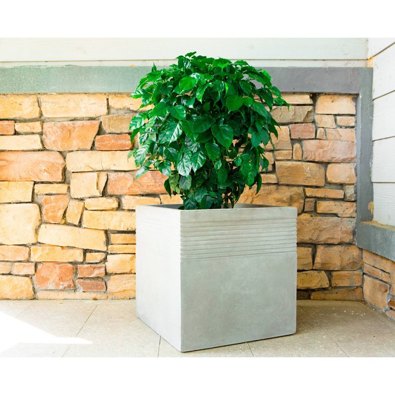 17.7&#34; Kante Lightweight Outdoor Modern Square Concrete Planter Natural Concrete Gray - Rosemead Home &#38; Garden, Inc., 4 of 6